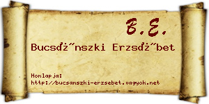 Bucsánszki Erzsébet névjegykártya