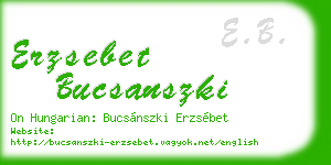 erzsebet bucsanszki business card